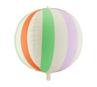 PartyDeco de ballon de plage rayé en aluminium de 50 cm - Grand ballon rond pastel pour fête d'été, décoration de piscine et de plage, décoration d'anniversaire esthétique colorée