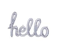 PartyDeco-FB5H-016H Ballon en Mylar avec Inscription « Hello Holographique » 72 x 45 cm