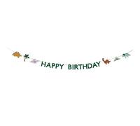 PartyDeco - Guirlande Anniversaire Dinosaure 4.5M Vert