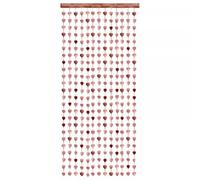 PartyDeco Guirlande de rideaux en forme de cœurs 100 x 245 cm - Rideau en film avec chaînes en forme de cœur suspendues - Fond pour séances photo - Rideau de fête de mariage Saint-Valentin