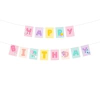 PartyDeco Guirlande Happy Birthday Gabby's Dollhouse Bannière Anniversaire Décoration Fête Guirlande Anniversaire Bannière Fille Décoration Murale Fond Photo Accessoires de fête