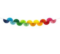 PartyDeco - Guirlande Papier ÉVENTAIL Arc-en-Ciel 2.5CM COLORÉ
