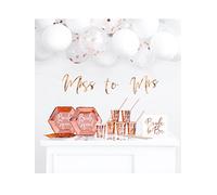 PARTYDECO Kit décoration EVJF Rose Gold 60 pièces