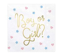 Lot de 20 serviettes Boy or Girl? (33 x 33 cm)