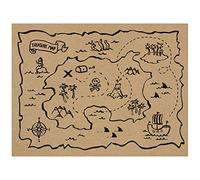 PartyDeco - Lot de 30 Sets de Table en Papier américains avec Carte trésor Pirates, 40 x 30 cm, Couleur, ppt1