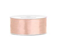 PartyDeco Ruban Satin pêche 2,5 cm x 25 m