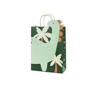 PartyDeco – Sac cadeau Dinosaure Jungle – 10 x 24 x 37 cm – Vert
