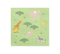 PartyDeco® Safari - 33 x 33 cm - Lot de 12 serviettes en papier avec motif animal - Décoration pour anniversaire d'enfant et fête à thème
