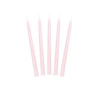 PartyDeco SKMAT-081 Lot de 10 bougies de table, conique vers le haut, rose clair, mat, 24 cm