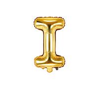 PartyDecoFB2M-I-019 Ballon Mylar en forme de lettre I Or 35 cm anniversaire adulte enfant couleur