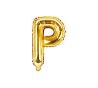 PartyDecoFB2M-P-019 Ballon Mylar en forme de lettre P Or 35 cm anniversaire adulte enfant couleur