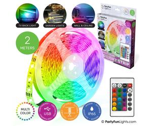 PartyFunLights bande LED multicolore RGB - alimentée par USB - 2 mètres