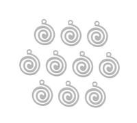 PartyKindom 10pcs Pendentifs en Acier Inoxydable Spirale Creux, Décoration Suspendue Créative pour Table à Dîner, Métal Argenté Sûr et Élégant