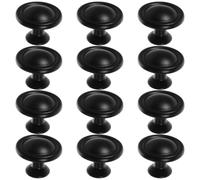 PartyKindom 12 Pièces Poignée de Meuble Ronde, Style Moderne | Finition Lisse, Toucher Confortable, Résistante à Rouille, pour Commode, Porte, Salle de Bain et Buanderie
