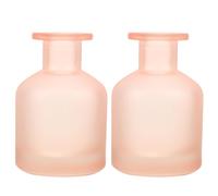 PartyKindom 2 Pièces Bouteille Parfumée en Verre Rose Mat 130ml, Cylindre | Diffuseur D’arômes sans Flamme, Entretien Facile, Diffusion Équilibrée, pour Spa ou Voiture