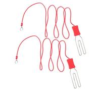 PartyKindom 2 Pièces Connecteur de Clôture Électrique Pince de Mise la Terre Rouge en Acier Inoxydable Cuivre et PVC pour Ruban et Fil de Clôture et Limites de Ferme