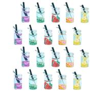 PartyKindom 20pcs Mini Bocal à Boissons en Plastique Apparence Réaliste, Pendentifs Créatifs pour Fabrication de Bijoux Faits Main et Accessoires DIY Couleur Aléatoire