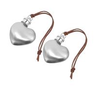 PartyKindom 2pcs Petite Flasque à Vin en Acier Inoxydable Forme Cœur 30ml Légère Goût pour Activités en Plein Air et Escalade