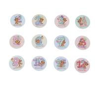PartyKindom Autocollants Mensuels pour Bébé 12pcs en Papier, sans Abîmer les Vêtements, Réutilisables, Design Créatif Chic pour Photo Bébé et Suivi Mois par Mois