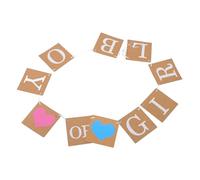 PartyKindom Bannière Décoration Garçon ou Fille en Papier Marron Corde en Chanvre Facile à Utiliser Gender Reveal pour Fêtes et Anniversaires D'garçon et Filles
