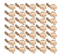 PartyKindom Base de Broche DIY Métal Or 50pcs avec Fermoirs de Goupille Clips Ronds pour Handcraft Hobby Débutants Organisation Sécurisée