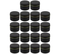 PartyKindom Boîte à Bougies Boîte à Bougies Noire 18 Pcs 4 Oz Couvercle Ronde en Fer-Blanc pour Bougie Parfumée, Biscuits, Banquet et Occasions Spéciales