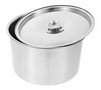 PartyKindom Bol avec Couvercle Argenté Mélangeur 22 Cm en Acier Inoxydable Multi-fonction et Facile à Nettoyer, pour Buffet et
