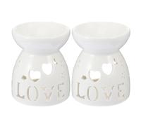PartyKindom Brûleurs à Cire Électrique Diffuseur de Parfum Rapide en Céramique Blanche Lot de 2 pour Aromathérapie et Décoration de Chambre ou Bureau