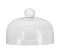 PartyKindom Cloche en Verre Transparente pour Gâteau Poignée Ronde, Diamètre 21 Cm, Hauteur 14 Cm, Couvercle Alimentaire Cuisson Protection des Aliments