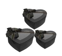 PartyKindom Coffret Présent Saint-valentin 3 Pièces de Cœur, Élégant et Robuste, en Plastique et Papier, pour Présents, Décorations de Fête ou Bouquets