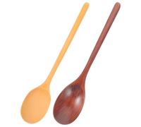 PartyKindom Cuillères en Bois à Long Manche pour Cuisiner et Mélanger, Lot de 2, Ustensiles Cuisine Solide Adaptés pour Préparer Confiture et Sauces