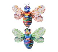 PartyKindom Décoration Murale Design Réaliste D'abeille 2pcs Abeilles en Fer pour Jardin et Intérieur Élégante Salon Cuisine