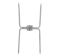 PartyKindom Fourchette à Rôtisserie Barbecue en Acier Inoxydable, 4 Dents | Double Face, Tige de 2,1cm, Finition Polie, Poignée Antidérapante, pour Gros Morceaux et Cuisses