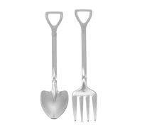 PartyKindom Fourchette-cuillère Design Compact et Léger Set de Set de Pièces Créative en Acier Inoxydable Argenté Lot de 2 pour Hôtel Cuisine