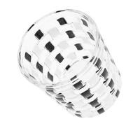 PartyKindom Gobelet de Salle de Bain Multifonctionnel en Verre à Carreaux Noirs et Blancs, Porte-brosses à Dents Design Classique et Élégant pour Usage Familial la Maison