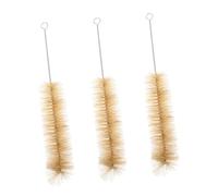 PartyKindom Goupillon pour Biberon, Brosse à Bouteille en Acier Inoxydable, Poils en Soie de Porc, Manche Long, Lot de 3 Nettoyage des Tasses et Bouteilles