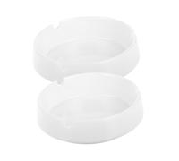 PartyKindom Lot de 2 Cendriers Blancs en Plastique Incassable, Forme Ronde, Design Simple et Élégant, Résistant aux Chocs, pour Usage Extérieur et Bureau