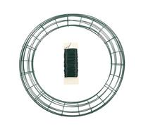 PartyKindom Lot de 3 Cadres de Couronne en Métal Vert Rond avec Fil de Fer Floral, Structure Solide et Résistante, pour Loisirs Créatifs et Décorations DIY Plusieurs Styles