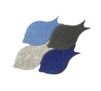 PartyKindom Lot de 4 Pièces Décoratives en Feutre Forme Poisson Autocollantes sans Assemblage pour Tableau Mémo ou Décoration Murale la Maison L'école