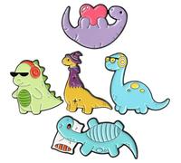 PartyKindom Lot de 5 Broches Dinosaure en Alliage, Décoration Créative pour Vêtements et Paquet, Style Cartoon Mignon, Remise des Diplômes Style Aléatoire