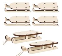 PartyKindom Lot de 6 Mini Traîneaux de Beige, Décoration de Table Confortable, pour Fêtes Costumées et Occasions Spéciales