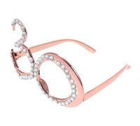 PartyKindom Lunettes Strass pour Fête Anniversaire Accessoire Photo Décoratif Amusant pour Anniversaire et Anniversaire Cadeau Original pour Amis Rose Doré