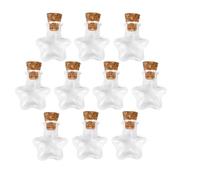 PartyKindom Petites Bouteilles en Verre Multifonctionnelles Lot de 20 en Forme D'étoile avec Bouchon en Liège pour Décoration et Bricolage en Boutique à Domicile