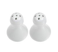 PartyKindom Salières et Poivrières Lot de 2 Design Élégant en Céramique Blanche Boîte à Cure-dents Intégrée Multifonction Cuisine et Table à Manger