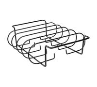 PartyKindom Support à Côtes pour Barbecue en Fer, Antiadhésif, Léger, Noir | Grillades et Activité Barbecue, Facile à Transporter, Accessoire de Cuisson, Format