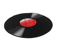 PartyKindom Tapis Rond Rétro en Polyester Motif Disque Vinyle, Antidérapant et Lavable, pour Décoration Vintage et Pièce de Musique