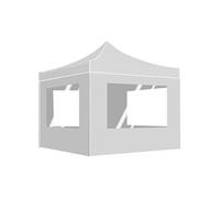 Partytent inklapbaar met wanden 3x3 m aluminium wit45490