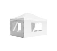 vidaXL Tente de réception professionnelle Pliable avec parois Aluminium 4,5×3m Blanc