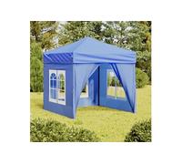 vidaXL Tente de réception pliante avec parois latérales Bleu 2x2 m