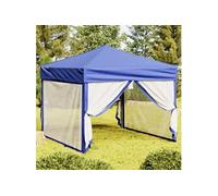 vidaXL Tente de réception pliable avec parois latérales bleu 3x3 m